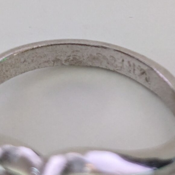 Vintage UNCAS 14KT G.E. (Gold Electroplate) Rhinestone Mother's Ring Size 8 - Picture 5 of 6